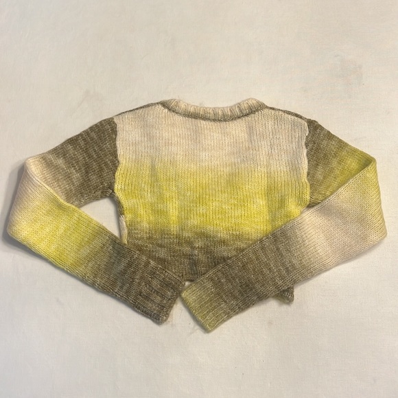 NWT For Love & Lemons Celeste Twist Front Crop Sweater in Green Ombre | REVOLVE - Picture 9 of 9